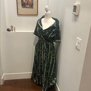 Altuzarra Dark Green and Yellow Maxi Dress
